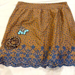TCEC 100% cotton eyelet scalloped skirt
